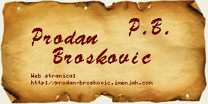 Prodan Brošković vizit kartica